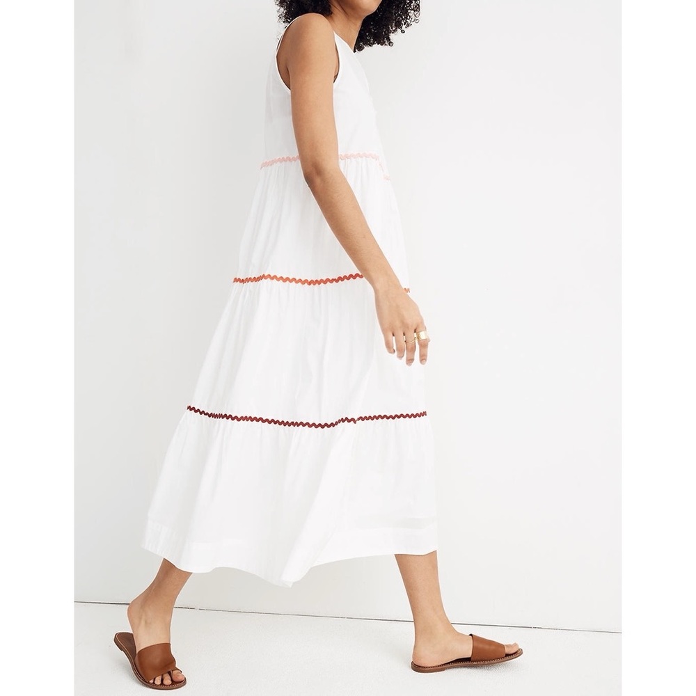 Madewell Rickrack Cattail Tiered Dress